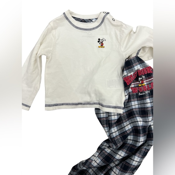 NWT Disneyland Resort parks 2 Piece Overall Shirt Flannel 24 Mos 2T Christmas - Picture 4 of 9